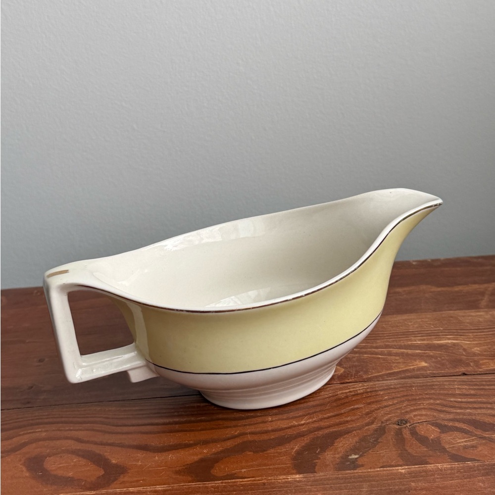 Vintage Gravy Boat Yellow Gold Porcelain England Made Johnson Bros MCM - Picture 11 of 15